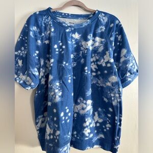 Sonoma blue bleach splatter blouse BNWT
